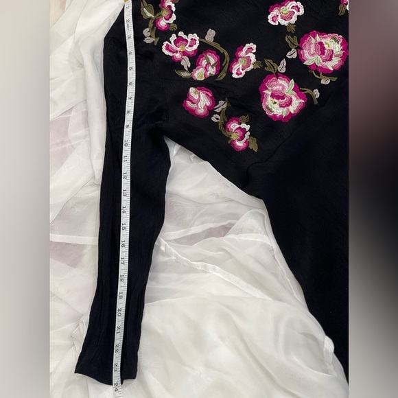 Nanette Lepore Black Whimsigoth Floral Embroidered Fit & Flare Mini Dress 12 - Picture 14 of 14